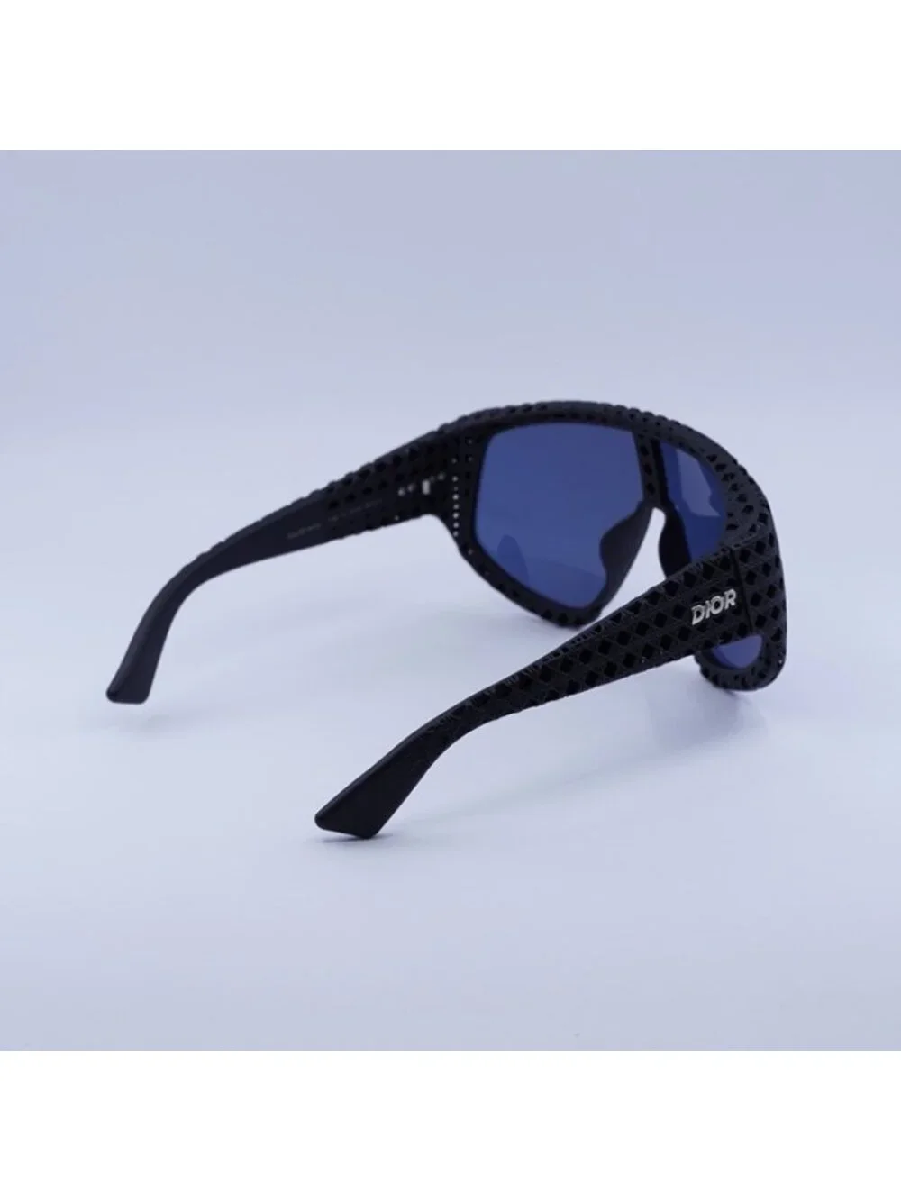 Dior DIOR3D M1U 11B0 Sunglasses Matte Black Shield Frame, Blue Lenses